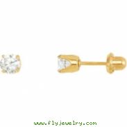 YP EARRING P SOLITAIRE CUBIC ZIRCONIA PIE